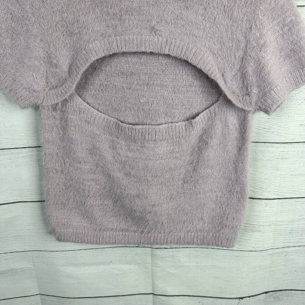 The Ragged Priest Womens size Medium Fluffy Knit Peekaboo Sweater Lilac Purple - Picture 7 of 12